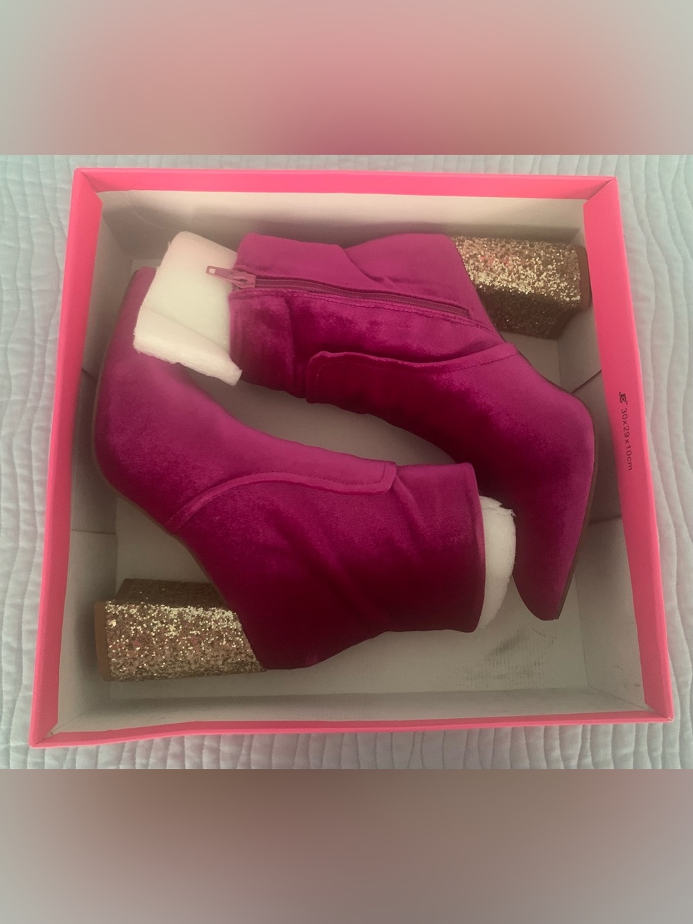 Betsey Johnson Velvet Pink Boots
